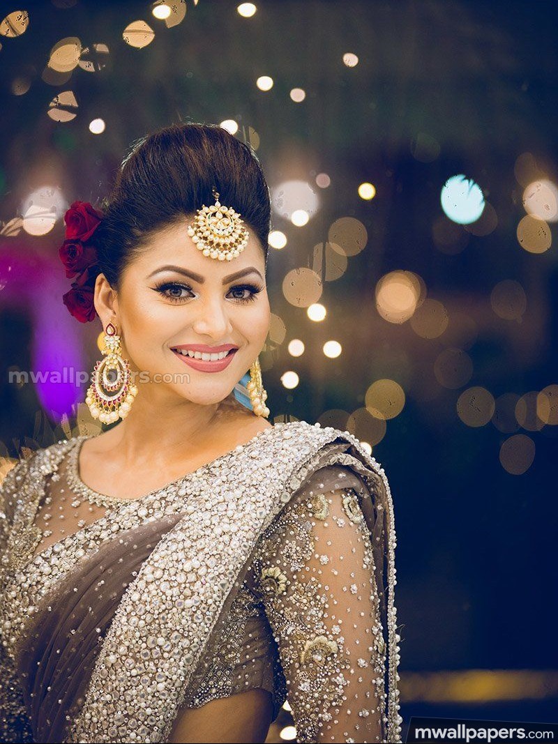 Urvashi Rautela Beautiful Hd Photos (30479) - Heavy Work Net Saree - HD Wallpaper 