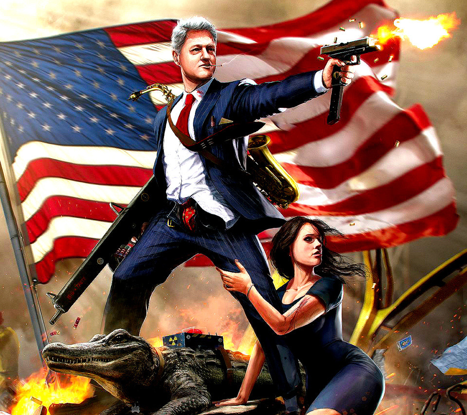 Bill Clinton Funny Background - HD Wallpaper 