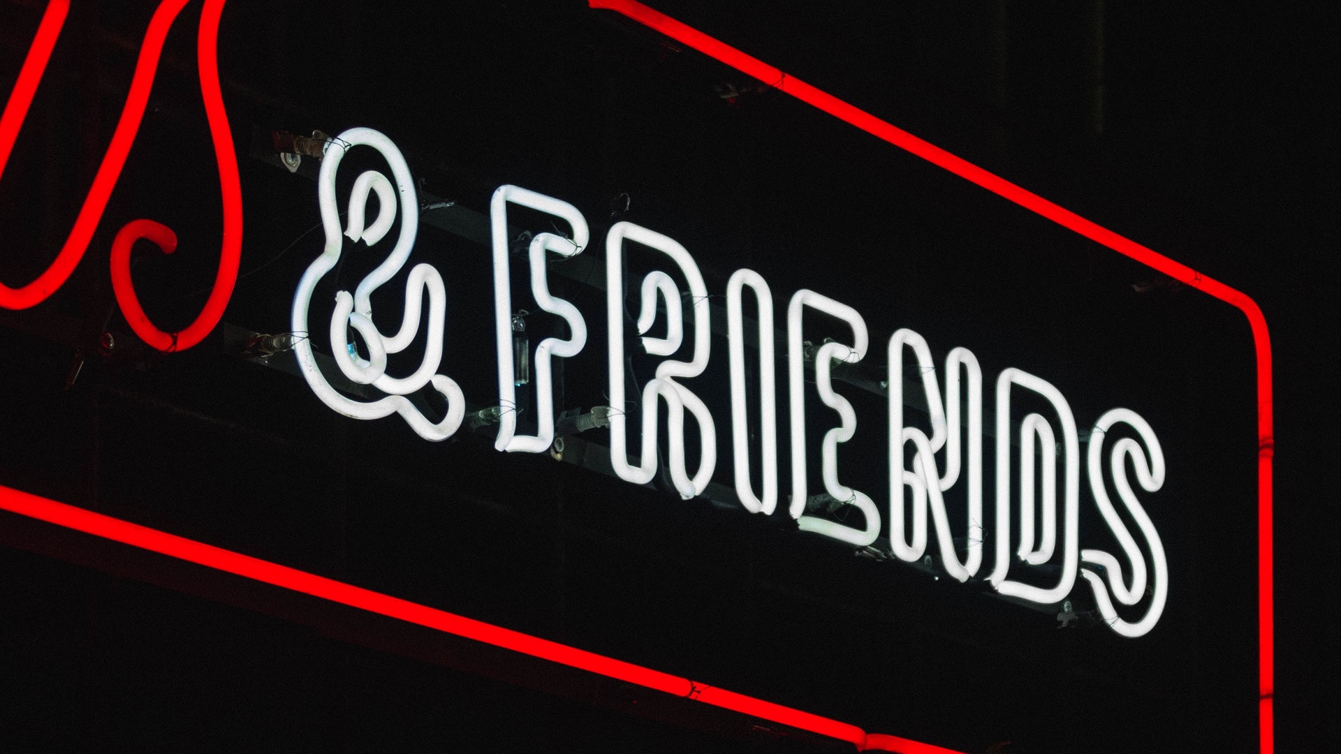Wallpaper Friends, Inscription, Neon, Backlight, Dark - Friends Logo Hd - HD Wallpaper 