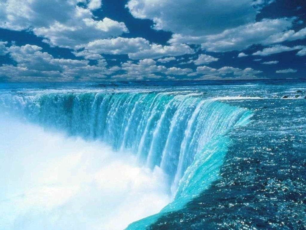 Sea Deep Blue Sea Waterfalls Wallpaper - Niagara Falls Hd - HD Wallpaper 