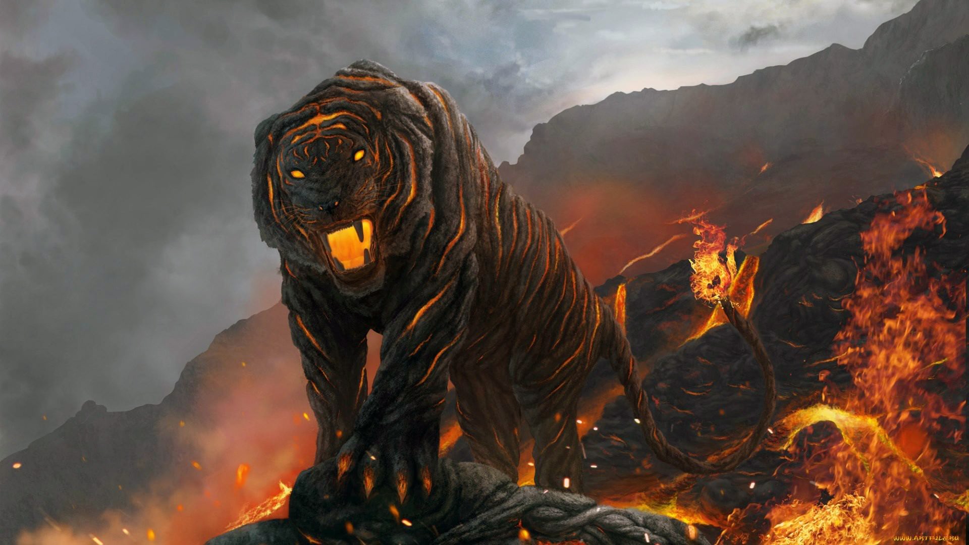 Lava Tiger - HD Wallpaper 