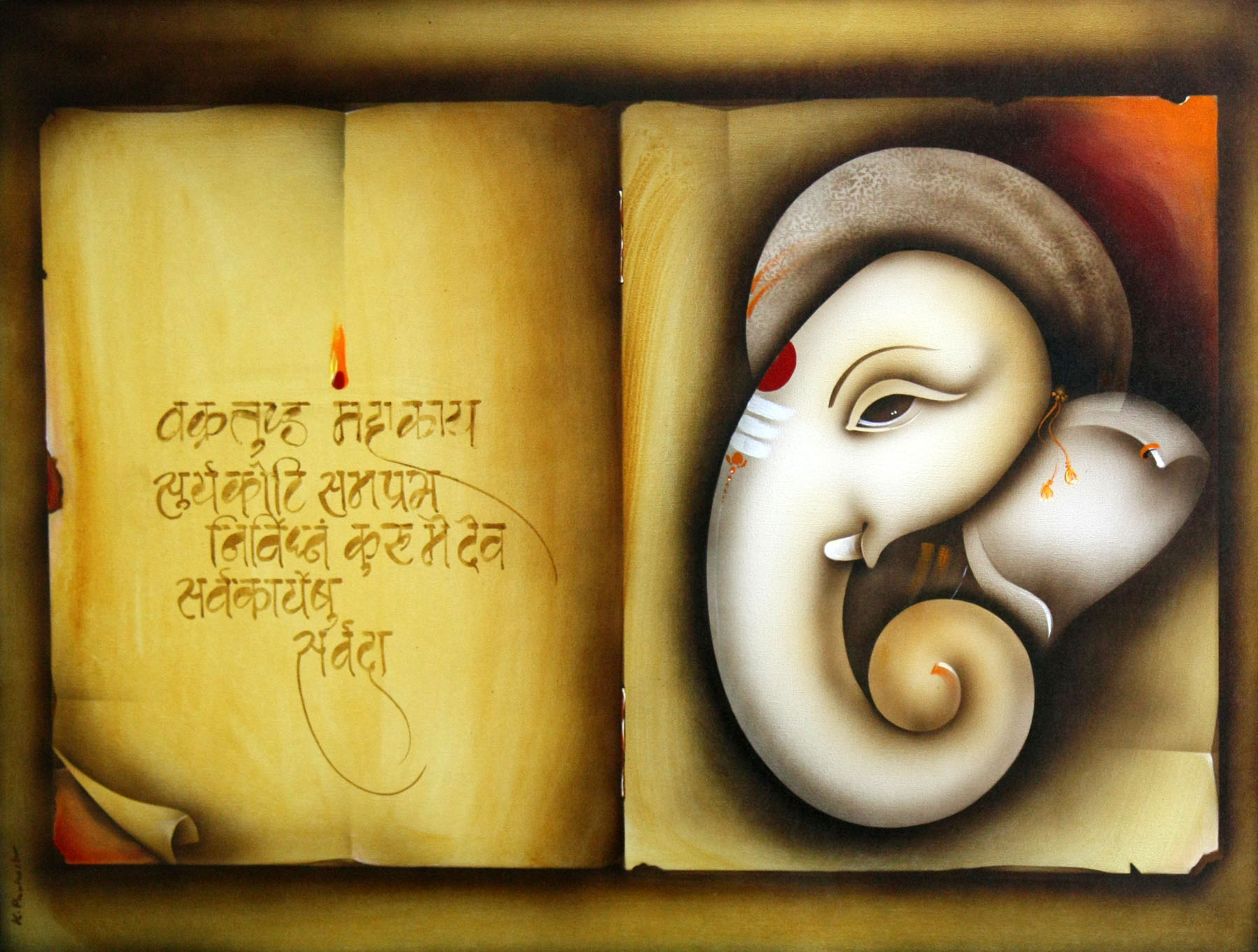 Ganesha - Vakratunda Mahakaya With Ganesha - HD Wallpaper 