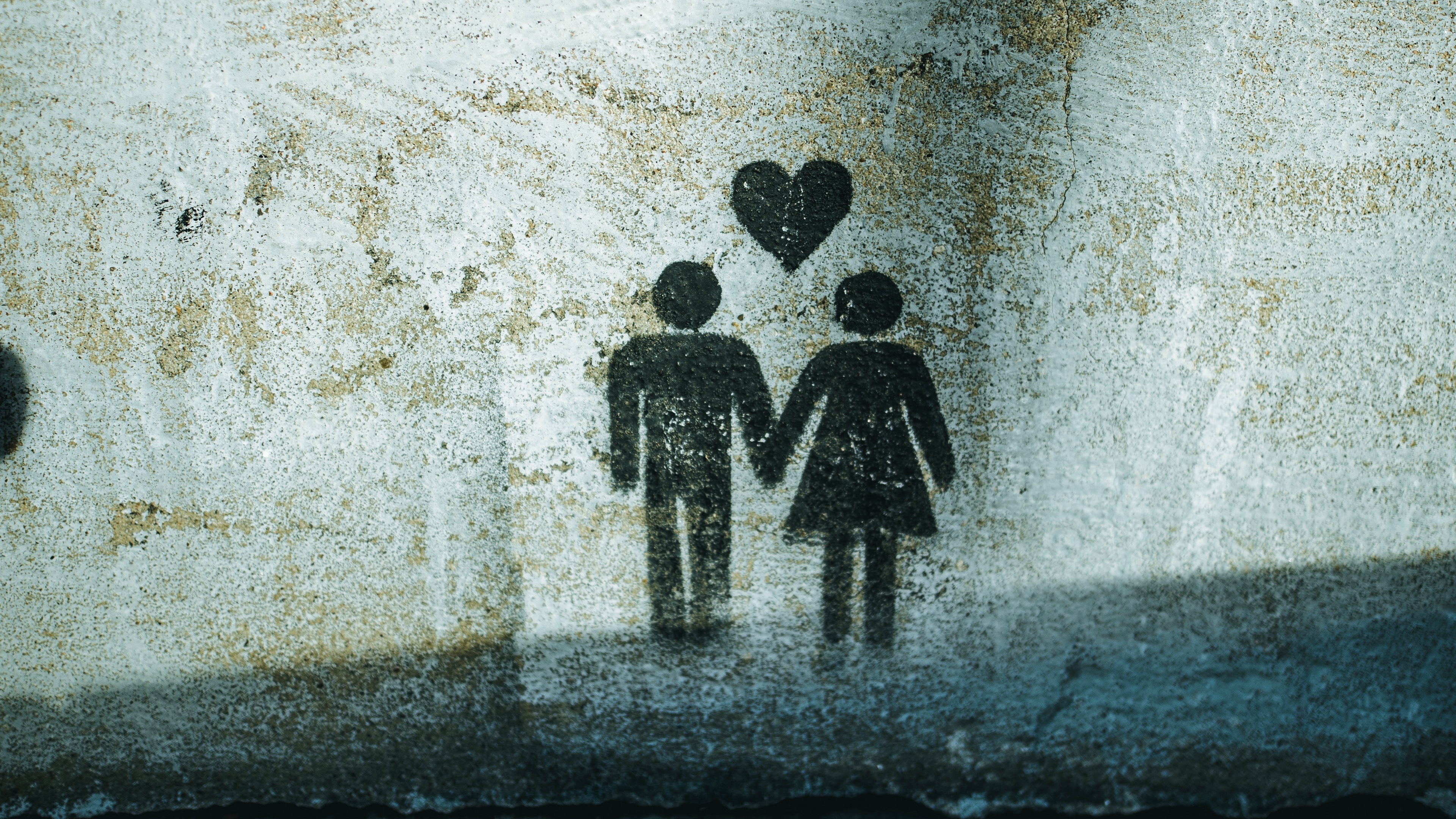 Wallpaper Couple, Love, Graffiti, Drawing, Wall - الهی هرچی عاشقه برسن بهم - HD Wallpaper 