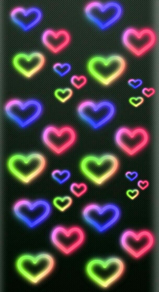 Neon Rainbow Heart Iphone - HD Wallpaper 