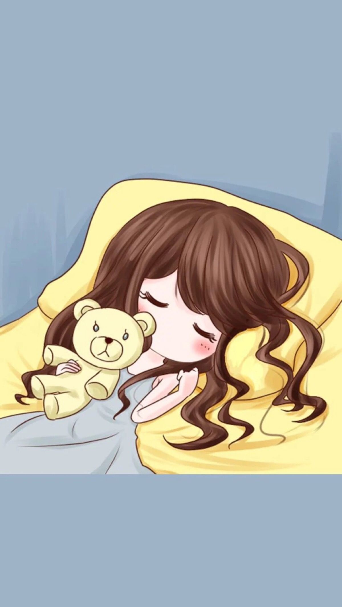 Couple Wallpaper Girl 
 Data Src Cute Couple Wallpaper - Cute Girl Sleeping Cartoon - HD Wallpaper 