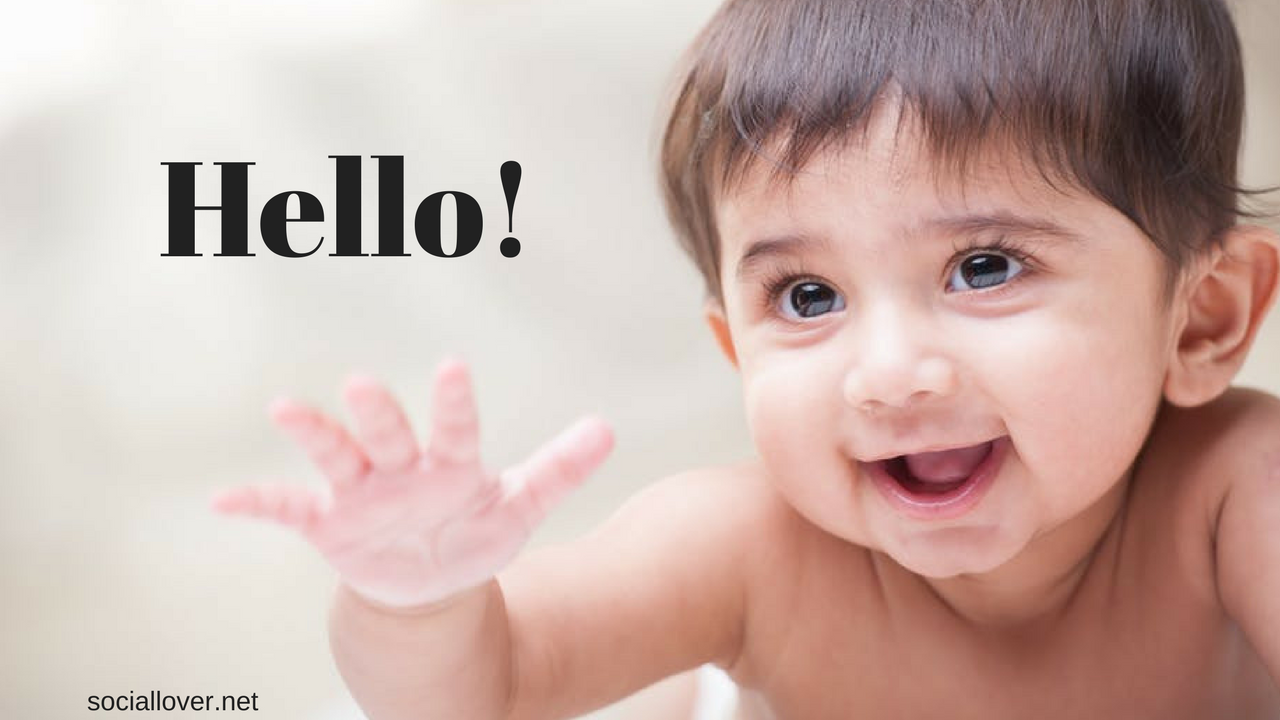 Boy Hello Images For Facebook - Cute Baby With Hii - HD Wallpaper 