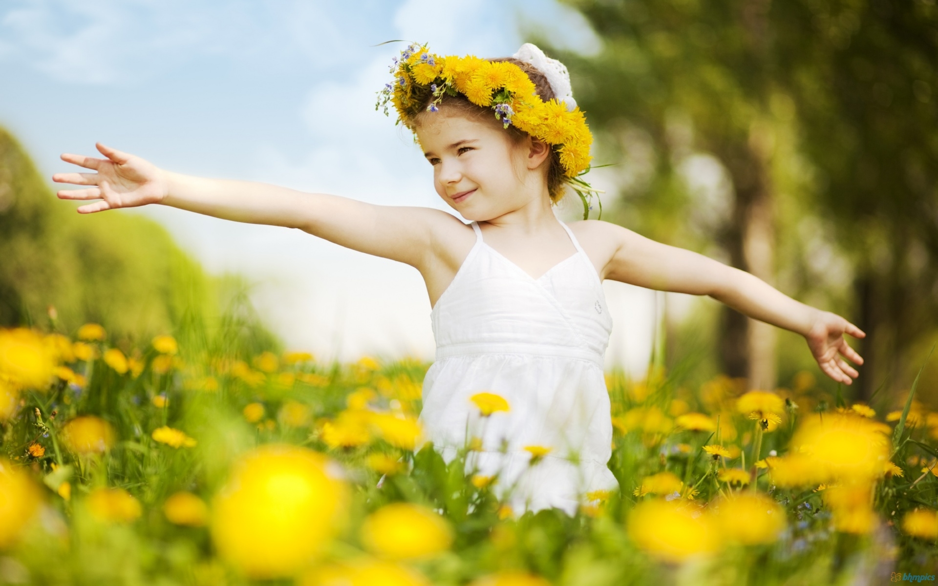 Flower Cute Baby Girl - HD Wallpaper 