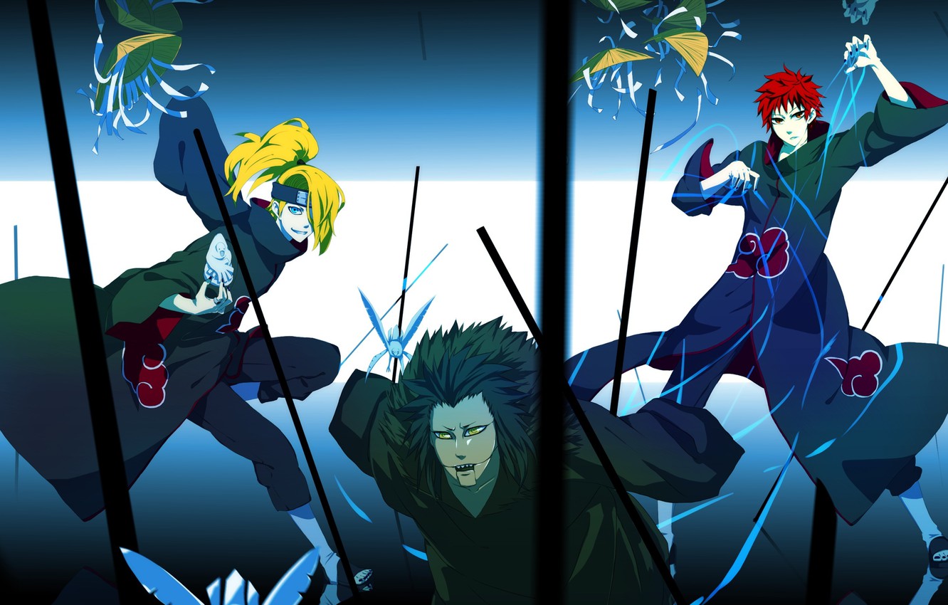 Photo Wallpaper Birds, Doll, The Battle, Naruto, Art, - Cartoon - HD Wallpaper 