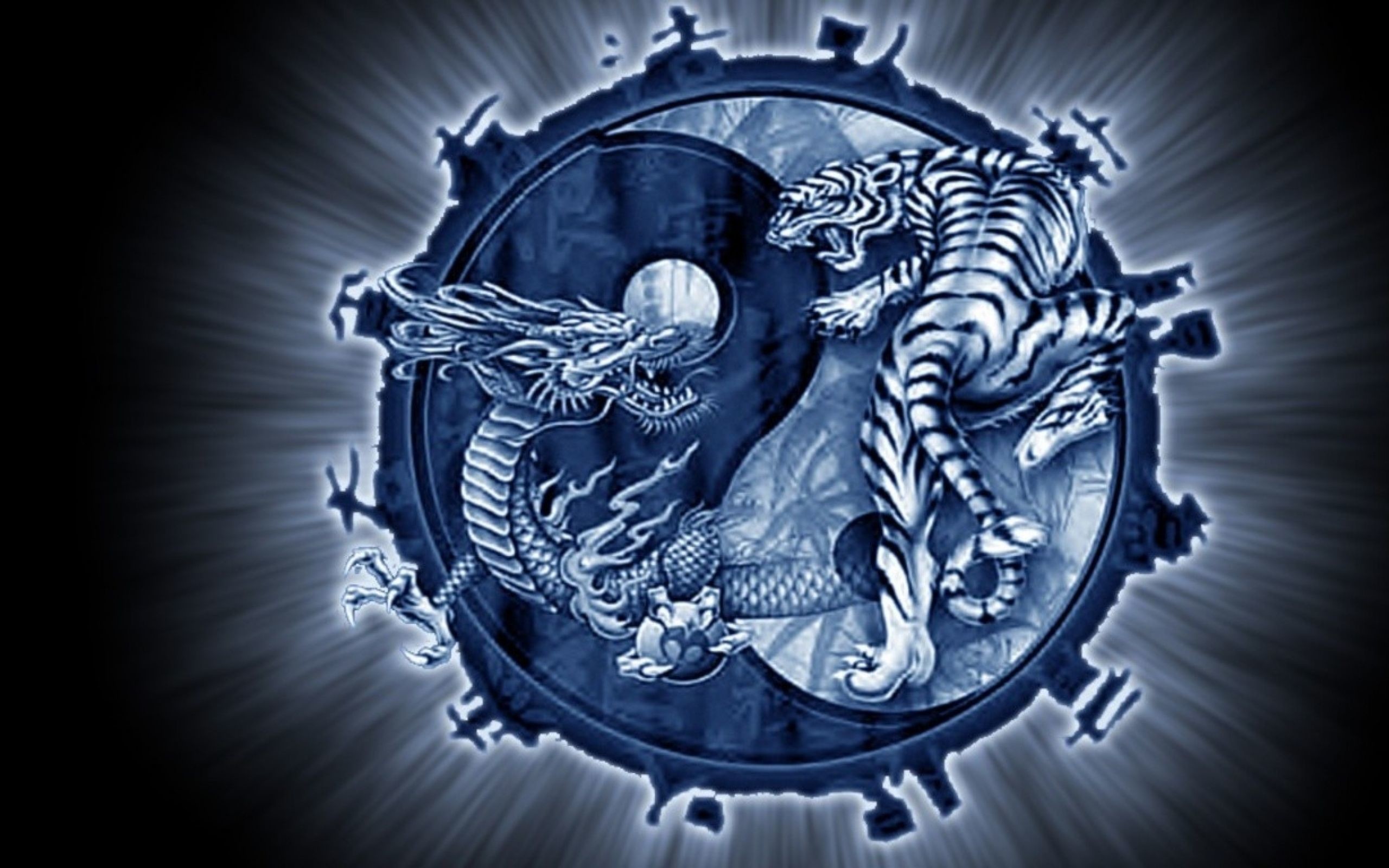 2560x1600, Fantasy Yin Yang - Yin Yang Dragon Wallpaper Hd - HD Wallpaper 