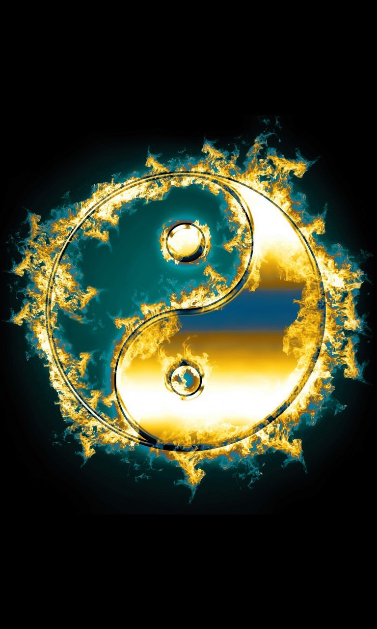 Yin Yang Fire - Fire Wallpaper Yin Yang - HD Wallpaper 