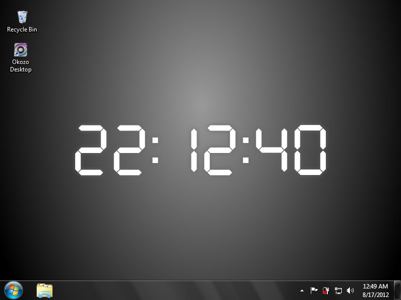 Windows 7 Digital Clock - HD Wallpaper 
