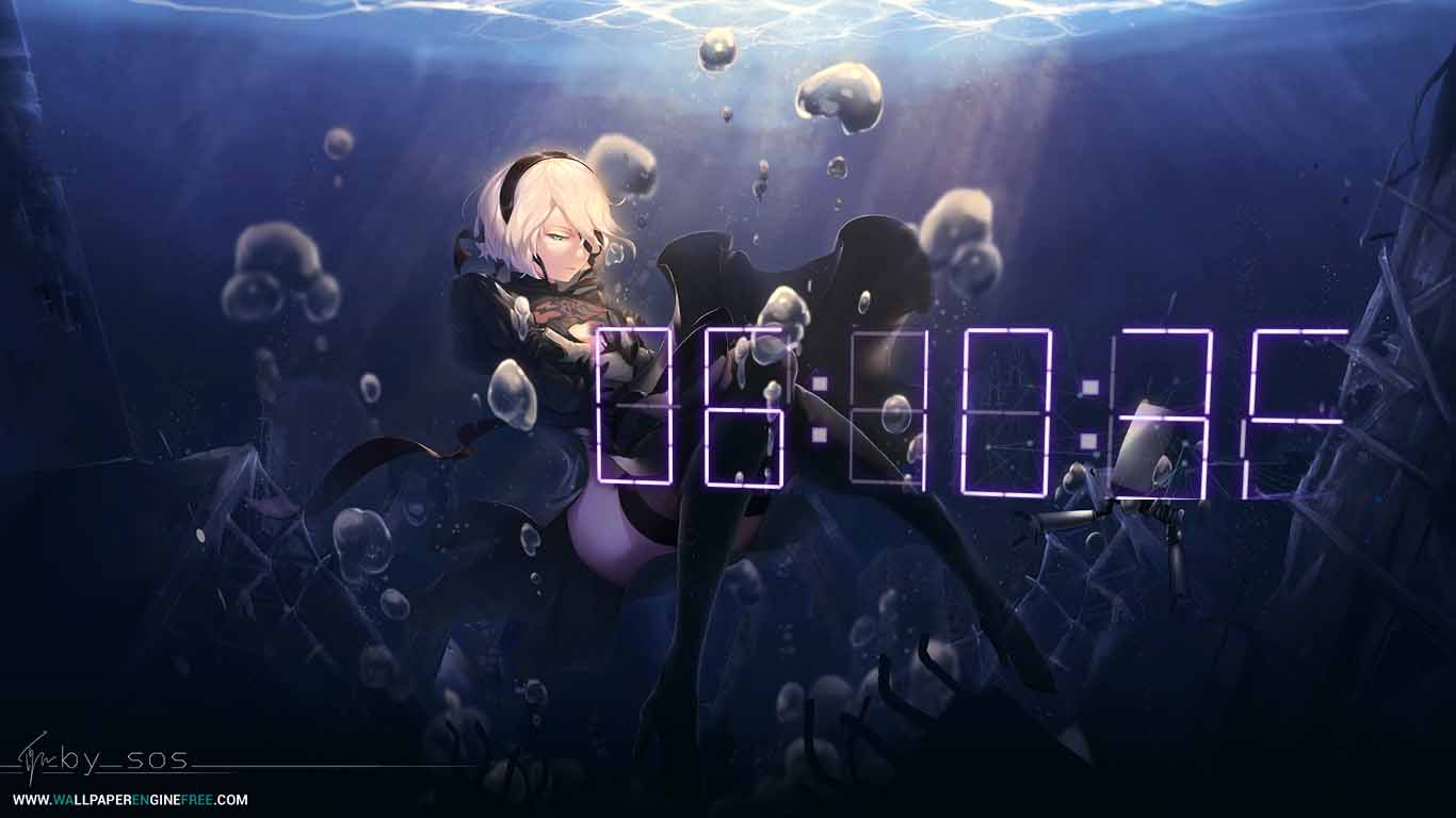 Nier Automata V2 Digital Clock Wallpaper Engine - Download Wallpaper Untuk Wallpaper Engine - 1366x768 Wallpaper Nier Automata V2 Digital Clock Wallpaper Engine - Download Wallpaper Untuk Wallpaper Engine - 1366x768 Wallpaper
