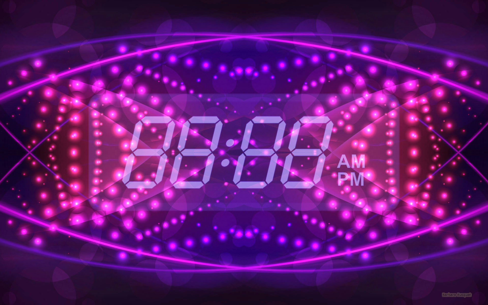 Hd Wallpaper Digital Clock On Purple Pink Background - Digital Clock Wallpaper Hd - HD Wallpaper 