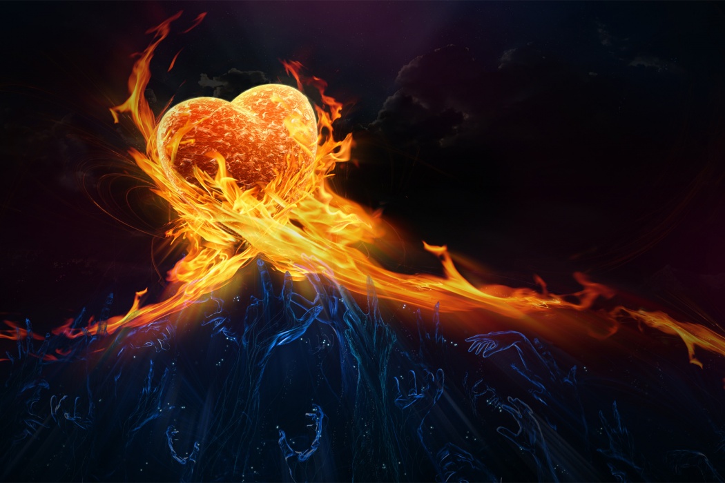 Heart Burning In Pain - Heart Rising From The Ashes - HD Wallpaper 