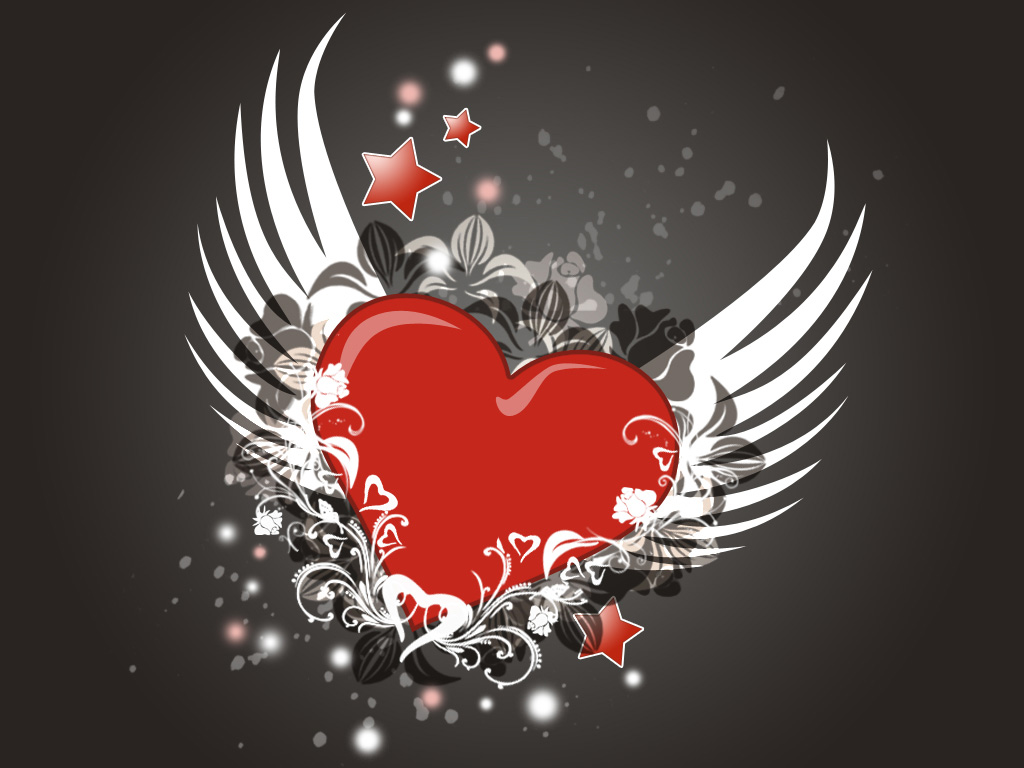 Free Valentine S Day Powerpoint Background - Heart With Wings - HD Wallpaper 