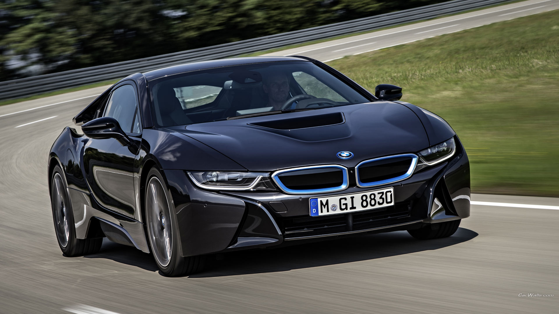 Bmw I8 Electric Black - HD Wallpaper 