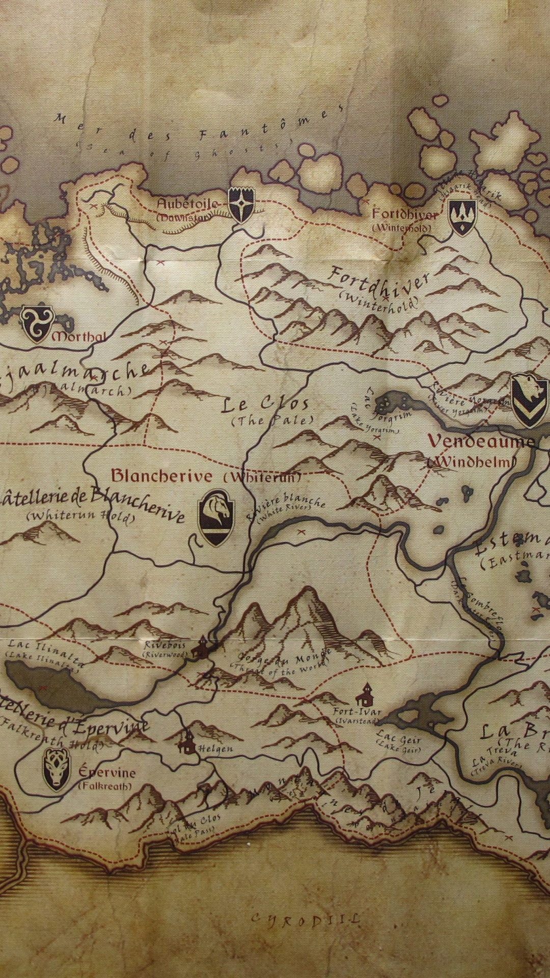 Elder Scrolls Skyrim Map - HD Wallpaper 
