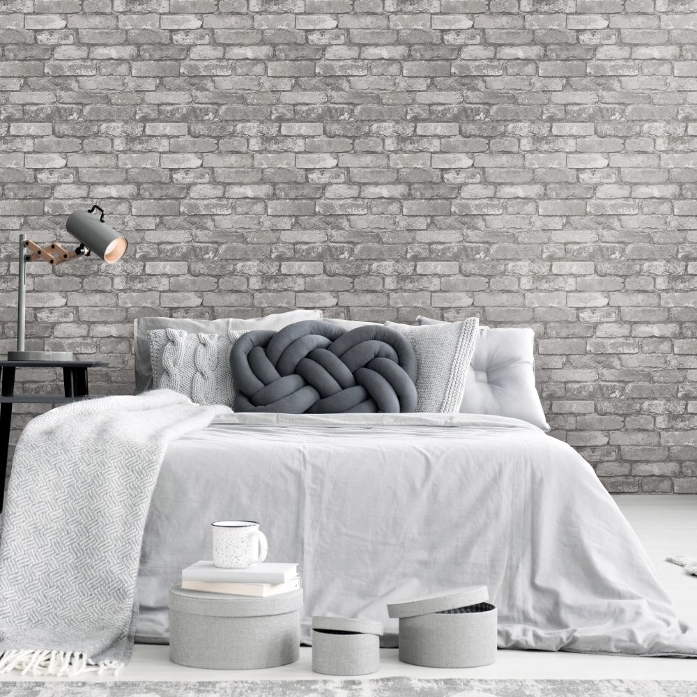 Grey Wallpaper Bedroom - HD Wallpaper 