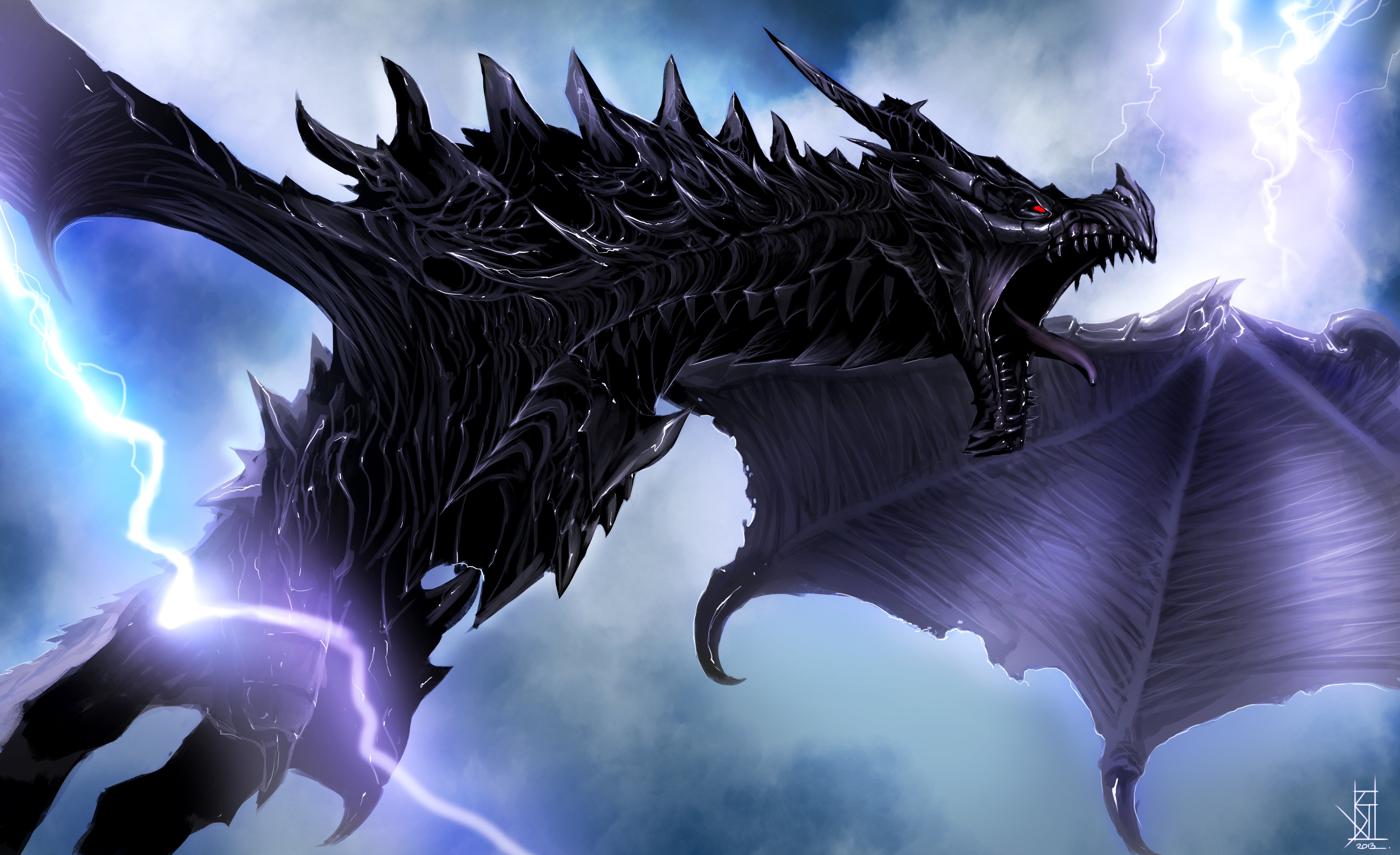 Lightning Dragon - HD Wallpaper 