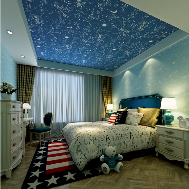 Galaxy Wallpaper For Bedroom Genuine High End Children - Baby Boy Bedroom Galaxy - HD Wallpaper 