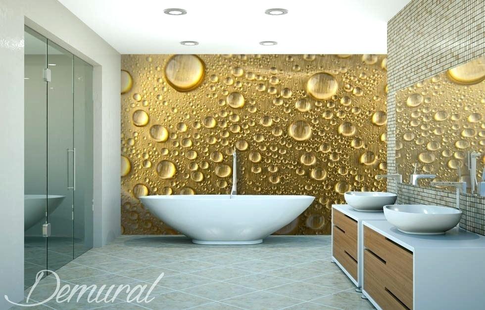 A Foam Bath Bathroom Wallpaper Mural Photo Wallpapers - Papier Peint Or Salle De Bain - HD Wallpaper 