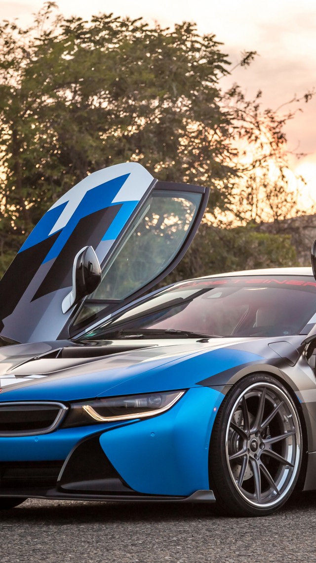 Vorsteiner Vr-e Bmw I8, Supercar, Sport Cars, Blue - Blue Bmw I8 Wallpaper Iphone - HD Wallpaper 