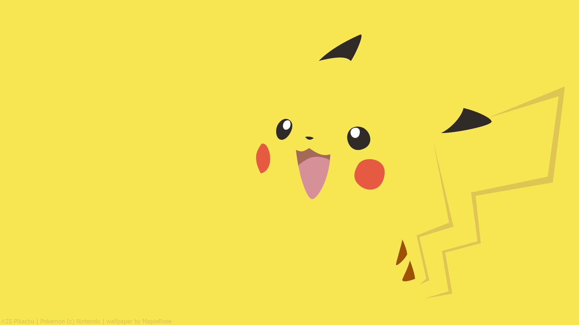 Minimalist Pikachu Background - HD Wallpaper 