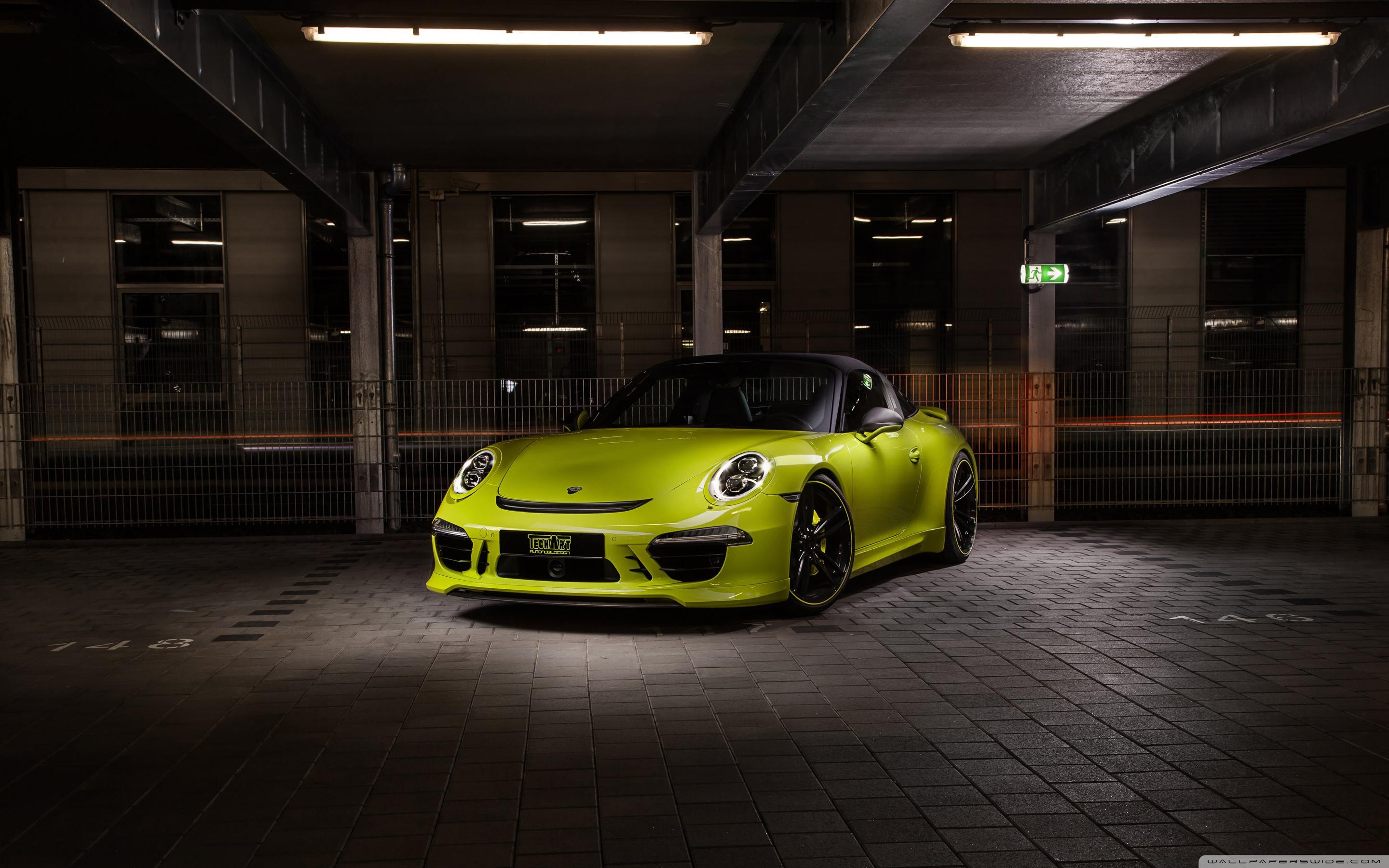 Techart Wallpaper Free - Porsche 911 Yellow Green - HD Wallpaper 