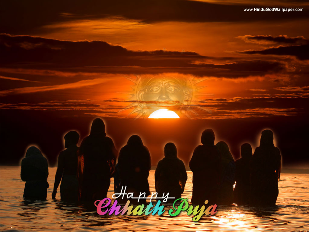 Happy Chhath Puja People Worshipping Lord Sun - Whatsapp Image Of Chhath Puja - HD Wallpaper 