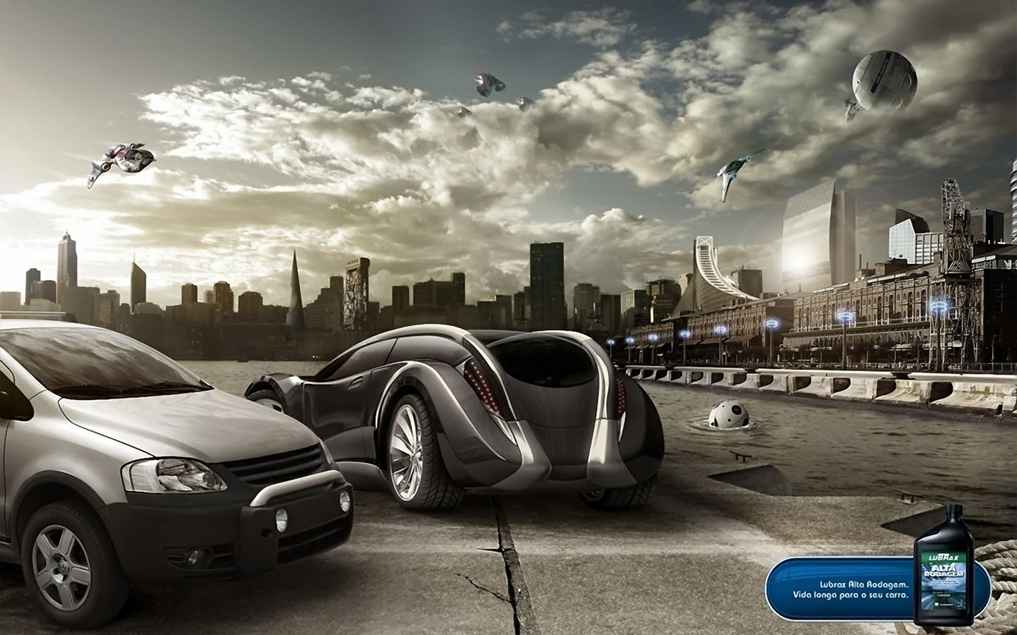 Oil Creative Desktop Wallpaper - Car Oil Print Ad - HD Wallpaper 