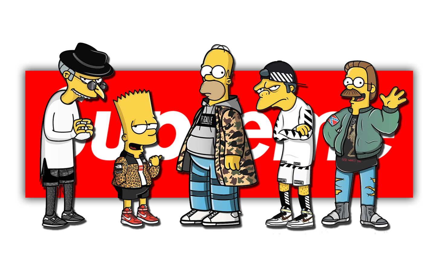 Supreme Wallpaper Bart Simpson - HD Wallpaper 