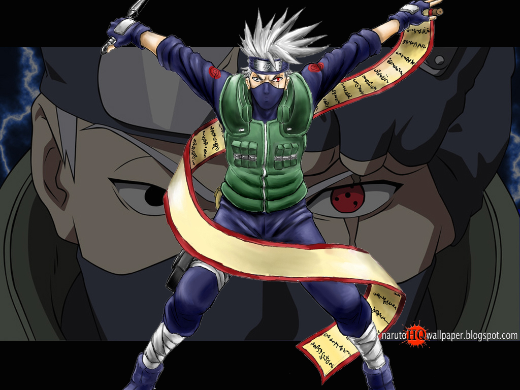 Kakashi With Kunai And Scroll - Hatake Kakashi - HD Wallpaper 