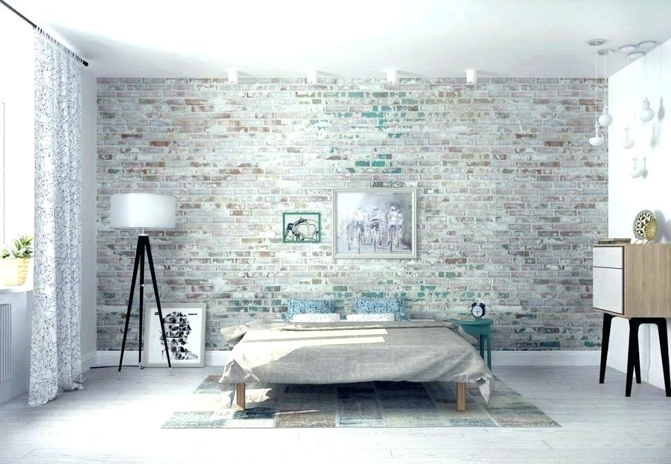 Grey Brick Wall Bedroom - HD Wallpaper 