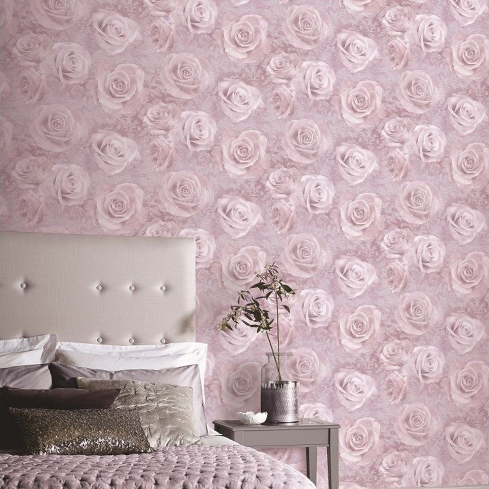 Rose Gold Wallpaper Design For Bedroom - HD Wallpaper 