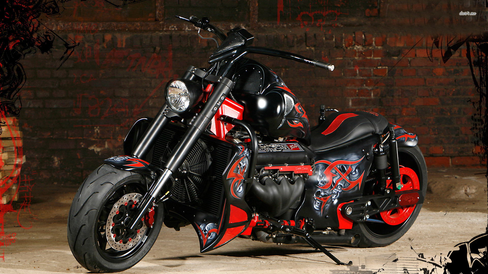 Black Harley Davidson Sportster Wallpaper 
 Data Src - Boss Hoss Bhc 3 Ls3 - HD Wallpaper 