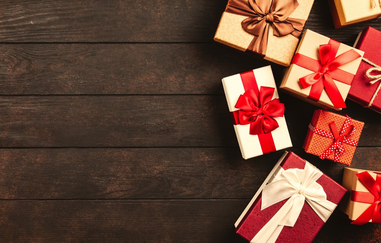 Photo Wallpaper Tape, Gifts, New Year, Box, Wood, Box, - Gift Box - HD Wallpaper 