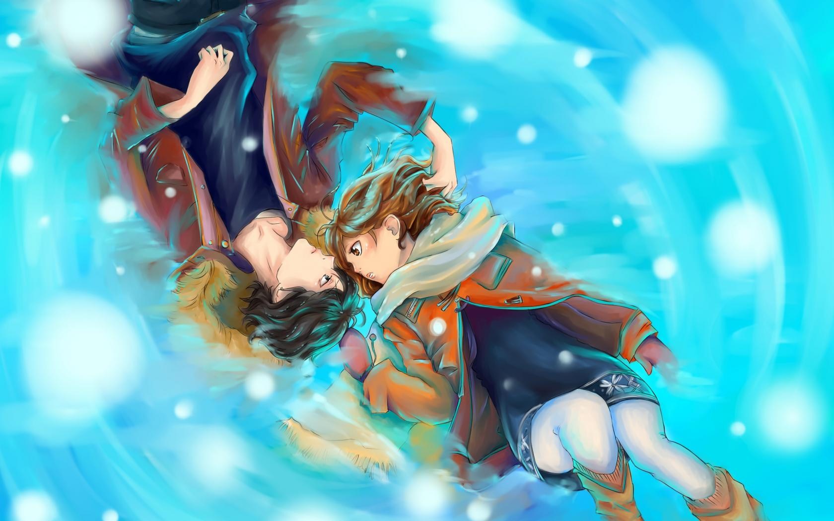 Captivating Art Anime Love Girl Boy Wallpaper Anime - Ao Haru Ride Fanart - HD Wallpaper 