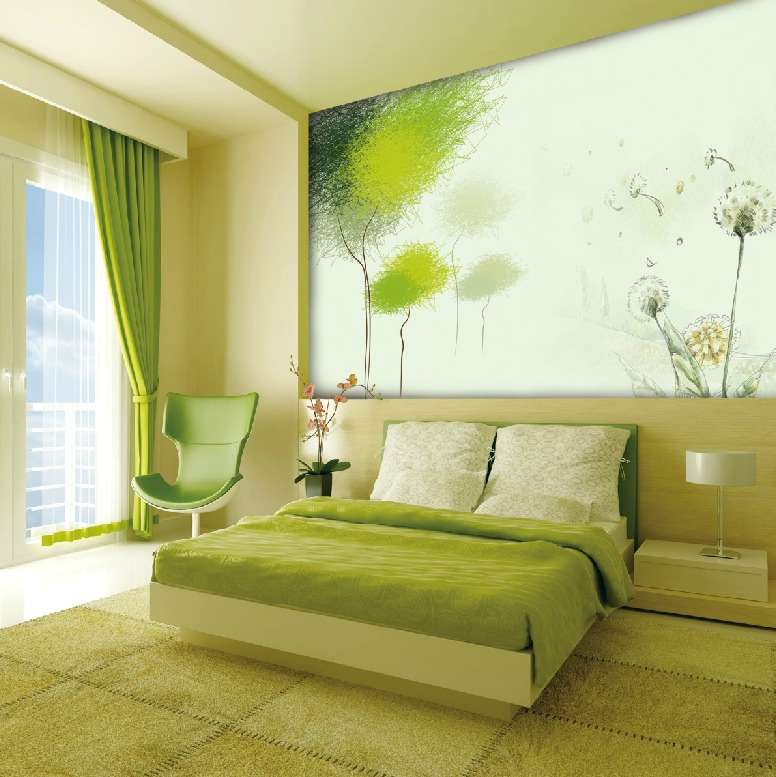 Yellow Green Bedroom Ideas - HD Wallpaper 