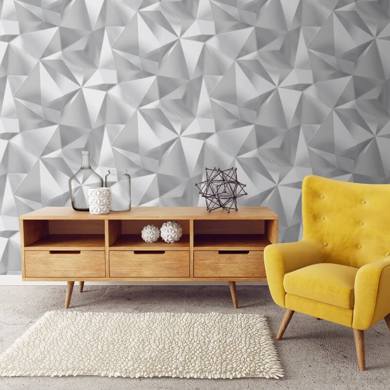 Silver Wallpaper Living Room - HD Wallpaper 