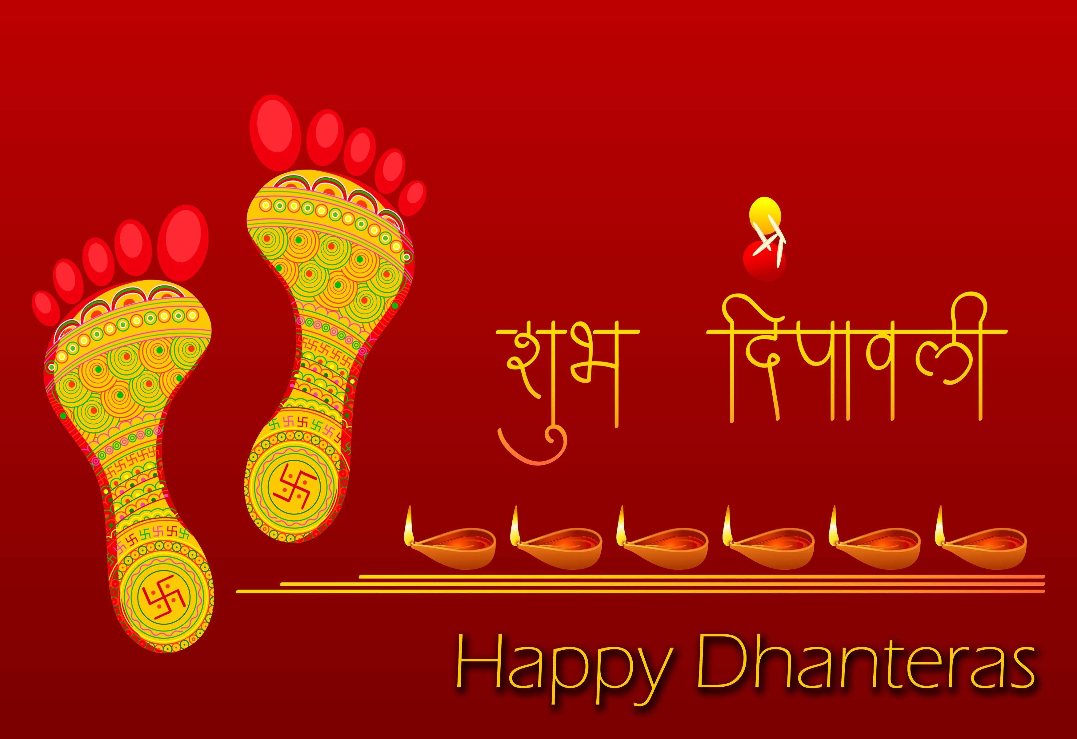 Happy Dhanteras And Diwali Wishes - 3500x2400 Wallpaper 