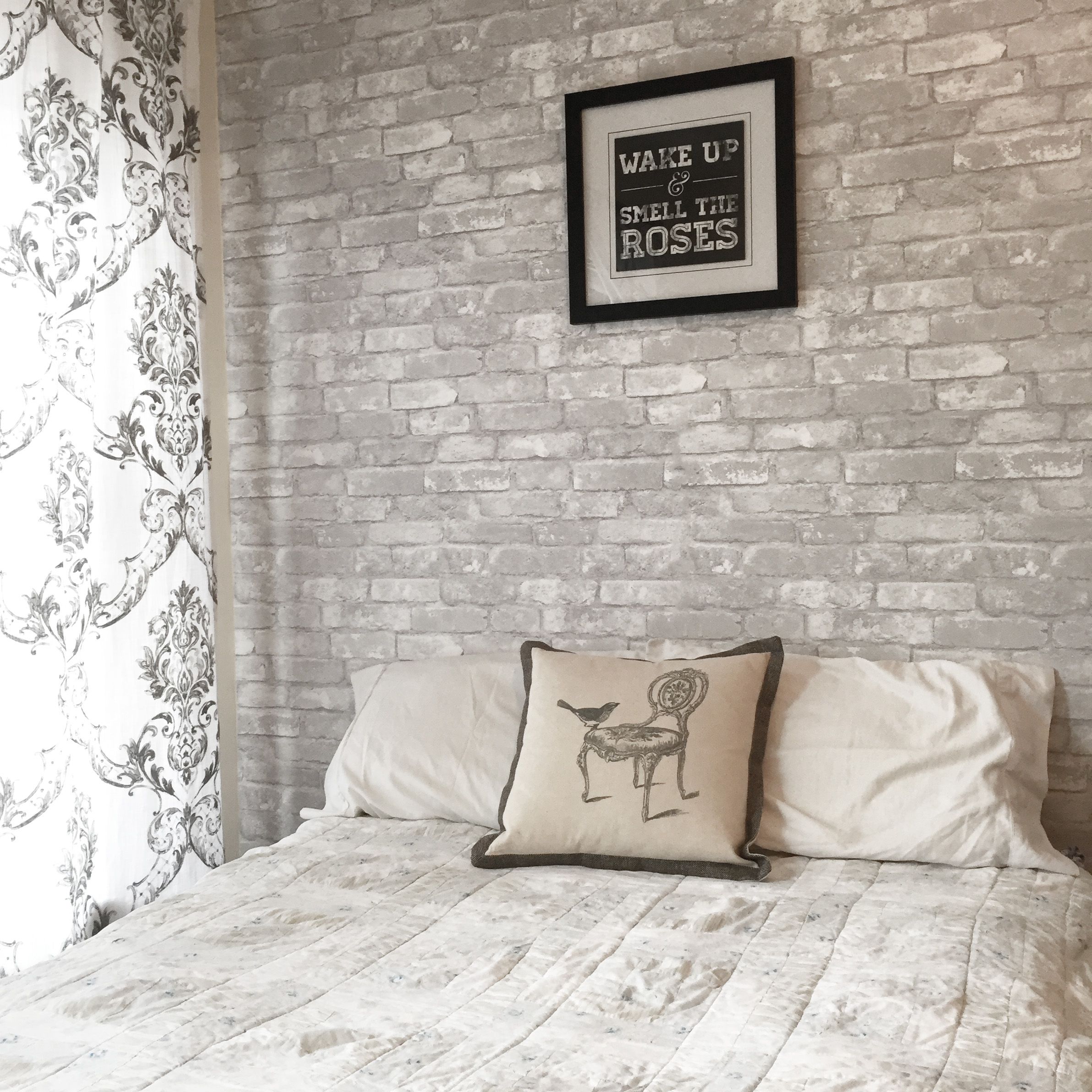 Brick Feature Wall Bedroom - HD Wallpaper 