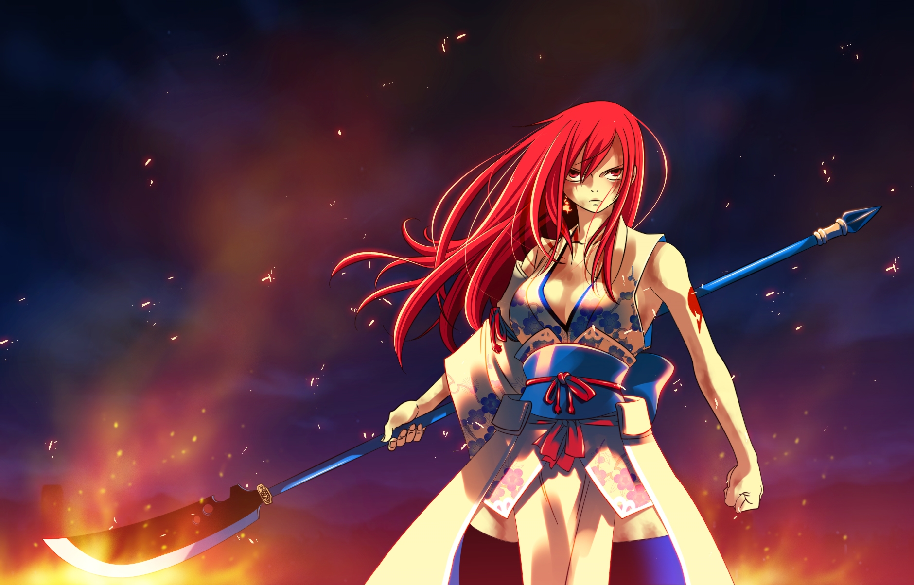 Erza Scarlet Wallpaper - Erza Scarlet - HD Wallpaper 