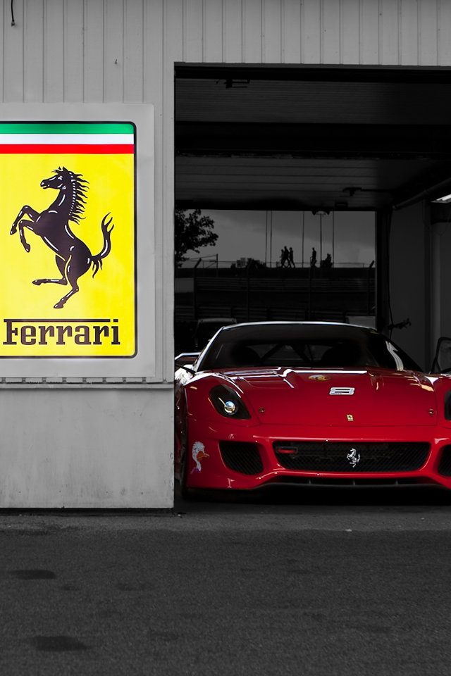 Ferrari Garage Iphone 4s Wallpaper - Ferrari 599 Gtb Iphone - HD Wallpaper 