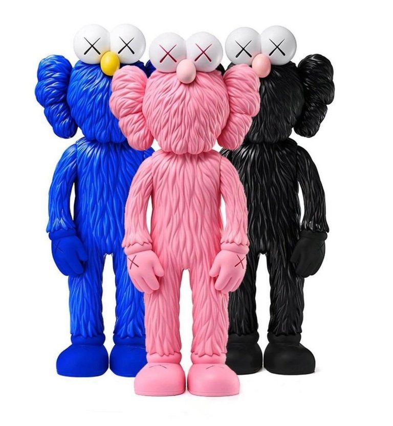 Bff Pink, Black And Blue - Kaws Bff - HD Wallpaper 