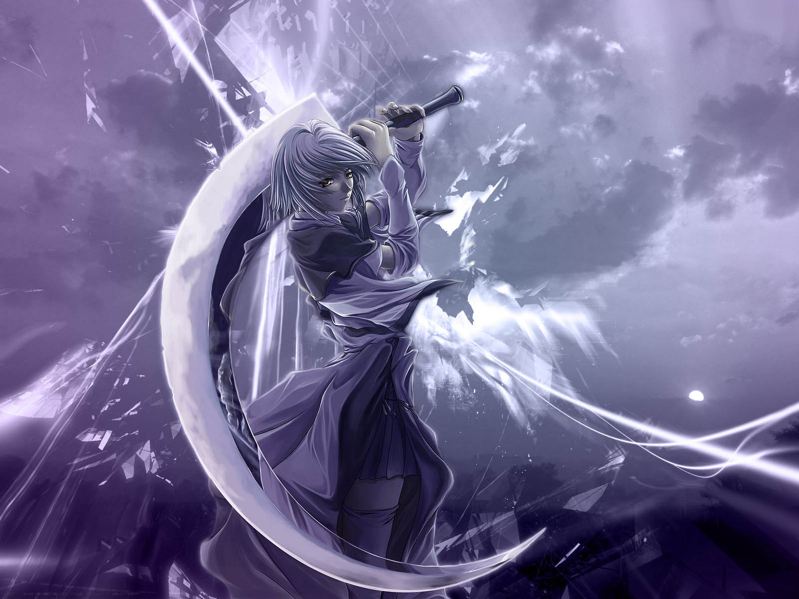 Anime Pc Wallpapers - Sword Cool Anime Backgrounds - HD Wallpaper 