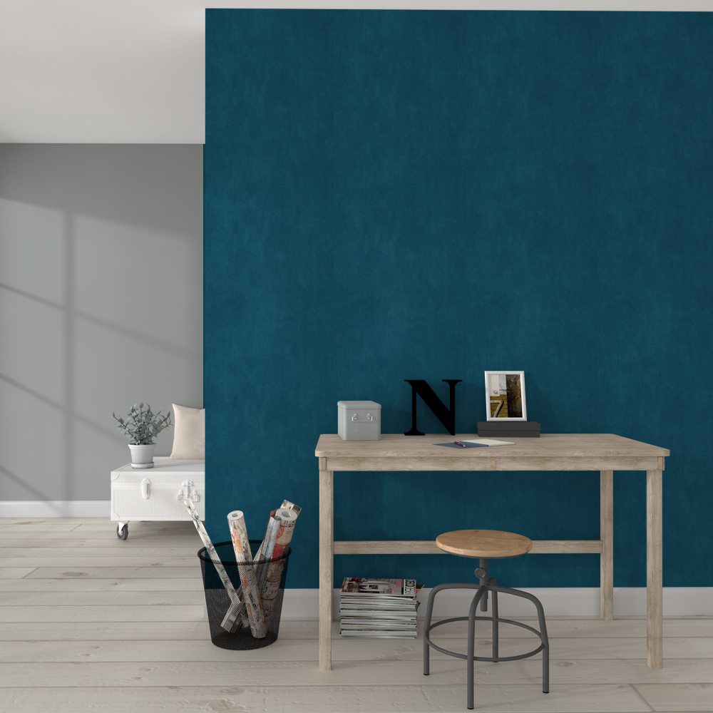 Non-woven Wallpaper Classic Line Colour Petrol Blue - Papier Peint Bleu Gris - HD Wallpaper 