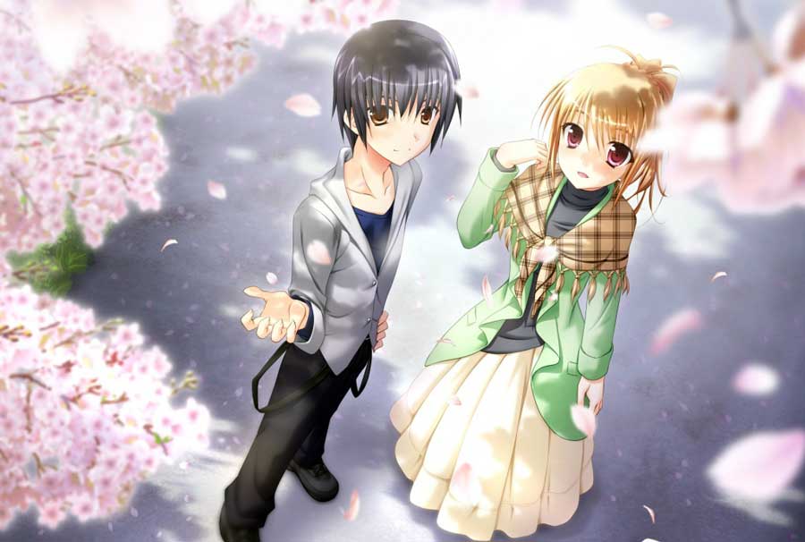 Anime Wallpaper Couple Cute - HD Wallpaper 