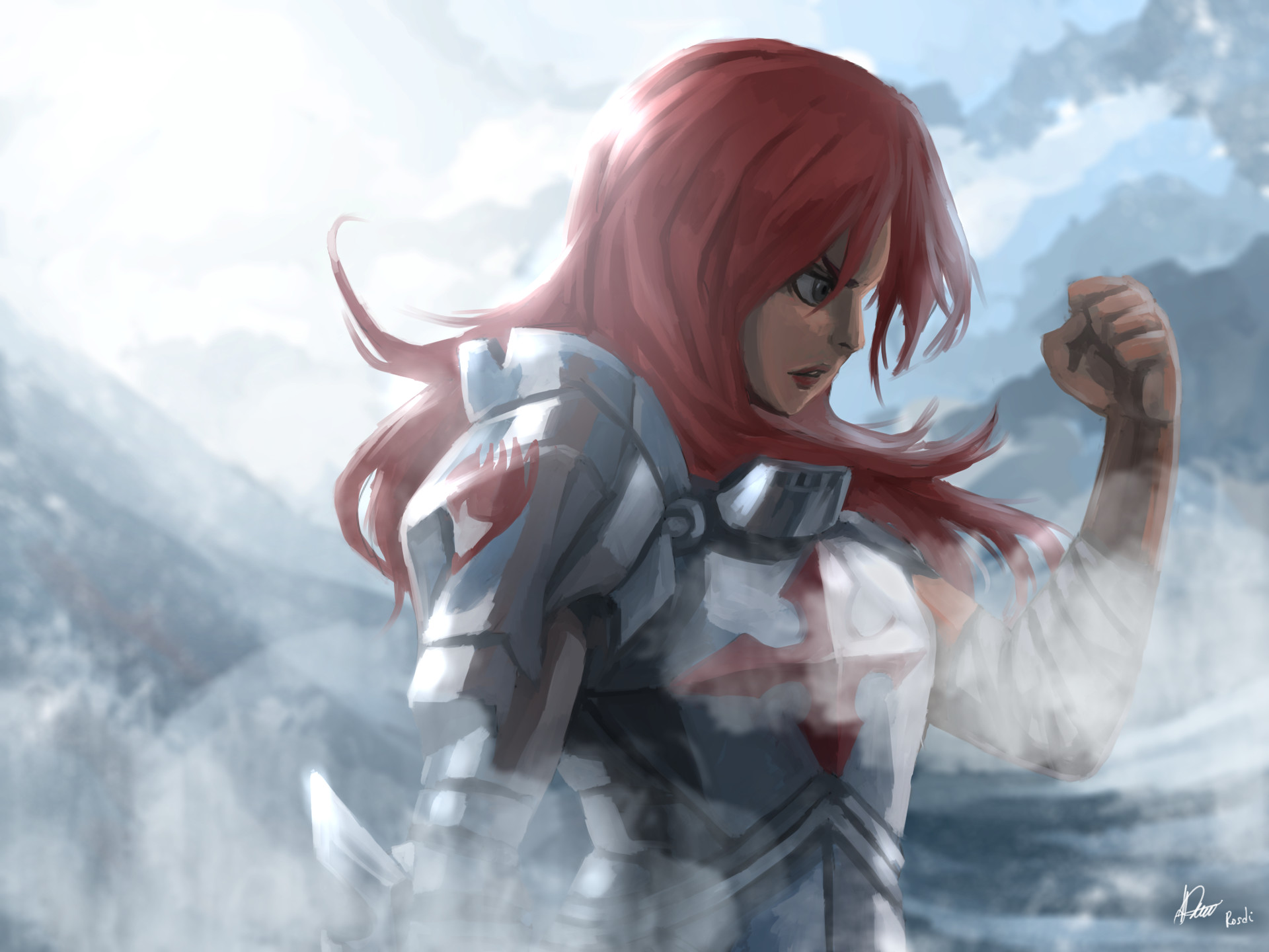 Erza Scarlet Desktop Widescreen Wallpaper - Fairy Tail Erza Realistic - HD Wallpaper 