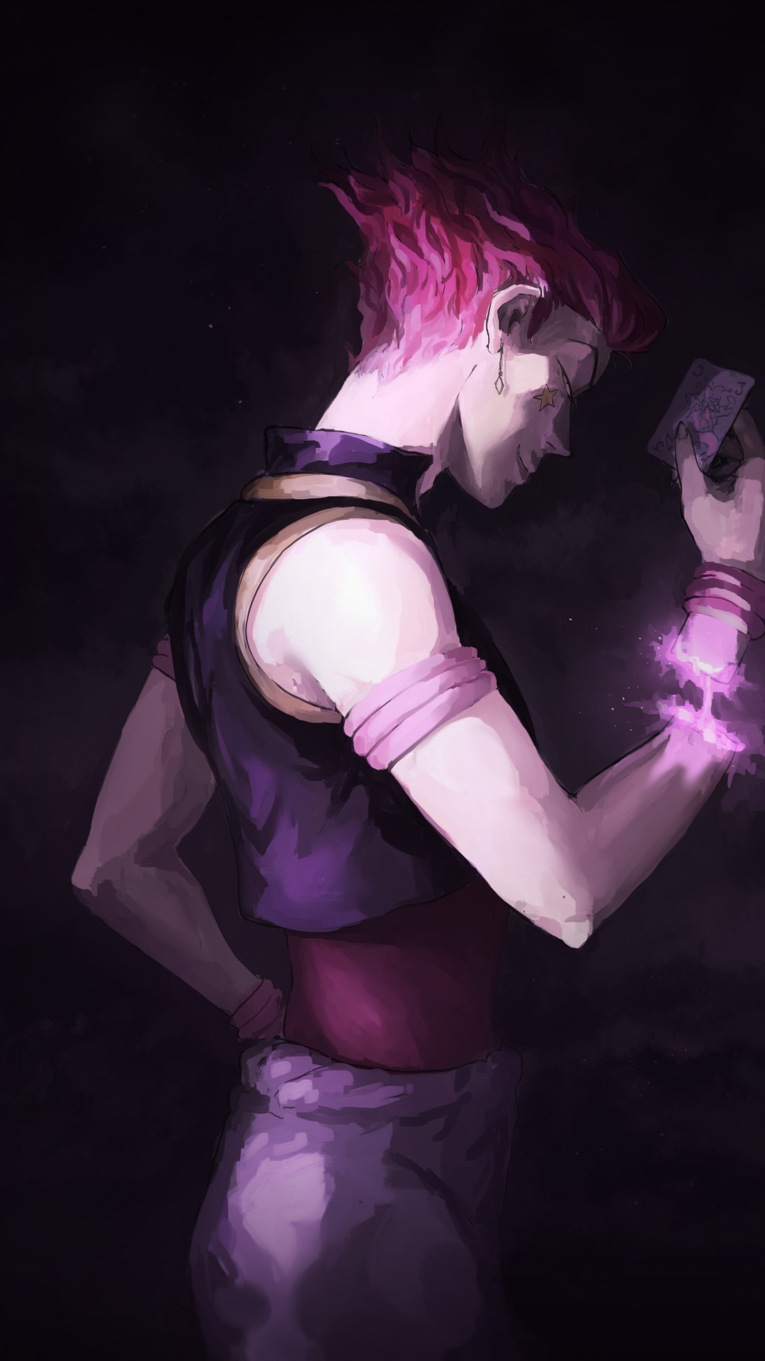 Hunter X Hunter, Hisoka Morow, Card, Smirk - Hunter X Hunter Wallpaper Phone - HD Wallpaper 