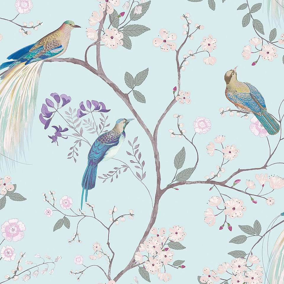 Duck Egg Blue Birds - HD Wallpaper 